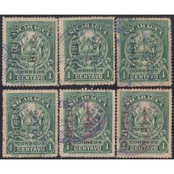 Nicaragua Franqueo Oficial 168/73 1908 Timbres postales de 1907 Usado