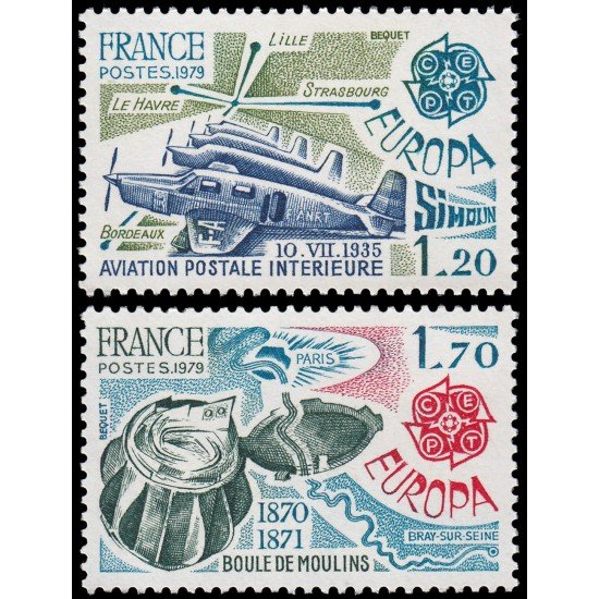 France Francia 2046/47 1979 Europa MNH France Francia 2046/47 1979 Europa MNH