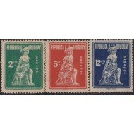 Uruguay 272/74 1923 Monumento de la batalla de Sarandi MH