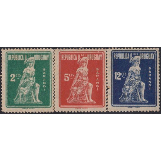 Uruguay 272/74 1923 Monumento de la batalla de Sarandi MH Uruguay 272/74 1923 Monumento de la batalla de Sarandi MH