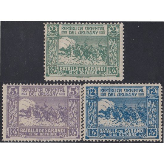 Uruguay 307/09 1925 Centenario de la Batalla de Sarandi MH Uruguay 307/09 1925 Centenario de la Batalla de Sarandi MH