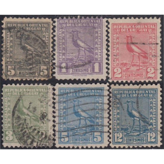 Uruguay 310/15 1925/26 Serie Antigua Pájaro Bird Usado