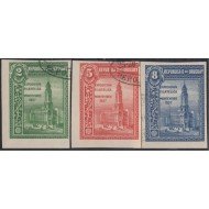 Uruguay 331/33 1927 Exposición filatélica de Montevideo Usado