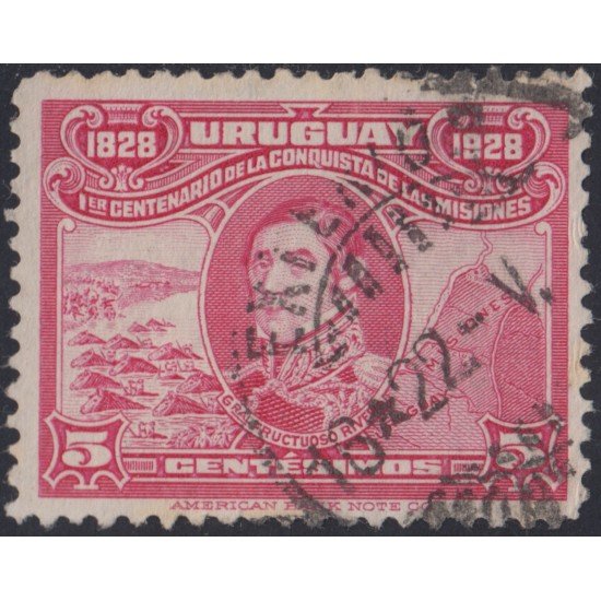 Uruguay 344 1928 Centenario de la conquista de Las Misiones Usado Uruguay 344 1928 Centenario de la conquista de Las Misiones Usado