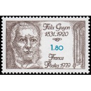 MED/S France Francia 2052 1979 Félix Guyon cirujano francés MNH MED/S France Francia 2052 1979 Félix Guyon cirujano francés MNH