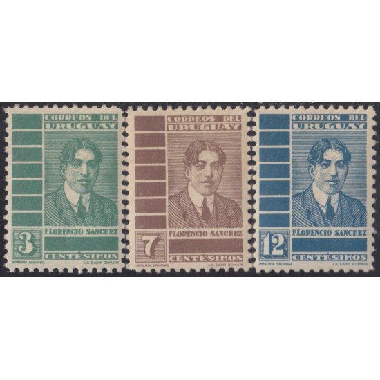 Uruguay 490/92 1935 25º Aniversario de la muerte del escritor Florencio Sánchez MH Uruguay 490/92 1935 25º Aniversario de la muerte del escritor Florencio Sánchez MH