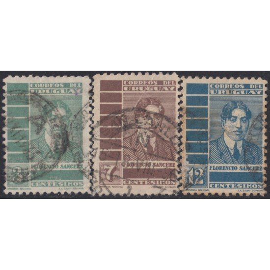 Uruguay 490/92 1935 25º Aniversario de la muerte del escritor Florencio Sánchez Usado Uruguay 490/92 1935 25º Aniversario de la muerte del escritor Florencio Sánchez Usado