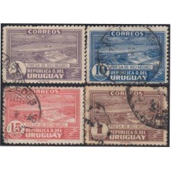 Uruguay 501/04 1937/38 Construcción de la presa sur de Río Negro Usados Uruguay 501/04 1937/38 Construcción de la presa sur de Río Negro Usados