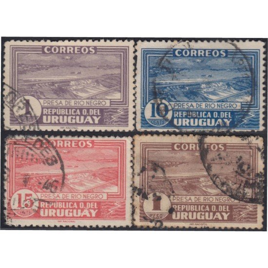 Uruguay 501/04 1937/38 Construcción de la presa sur de Río Negro Usados Uruguay 501/04 1937/38 Construcción de la presa sur de Río Negro Usados
