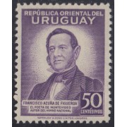 Uruguay 539 (535/39) 80º Aniversario de la muerte de del Poeta Juan Francisco Acuna de  Figueroa 1942 MNH