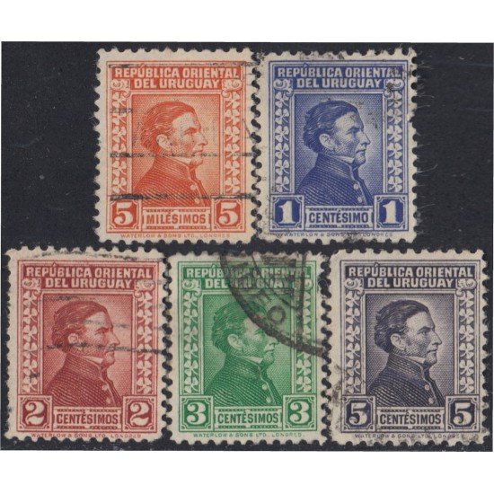 Uruguay 547/51 1943 Serie Antigua Artigas Firma Waterlow & Sons Usado Uruguay 547/51 1943 Serie Antigua Artigas Firma Waterlow & Sons Usado