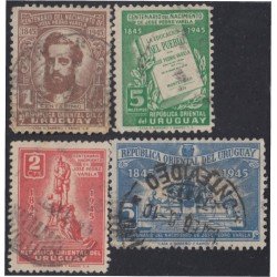 Uruguay 556/59 1945 Centenario del nacimiento del escritor José Pedro Varela Usado Uruguay 556/59 1945 Centenario del nacimiento del escritor José Pedro Varela Usado