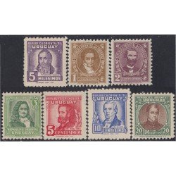 Uruguay 560/66 1945/47 Serie Antigua Grandes Figuras MH Uruguay 560/66 1945/47 Serie Antigua Grandes Figuras MH