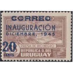 Uruguay 567 1945 Inauguración de la presa sur de Río Negro MNH Uruguay 567 1945 Inauguración de la presa sur de Río Negro MNH