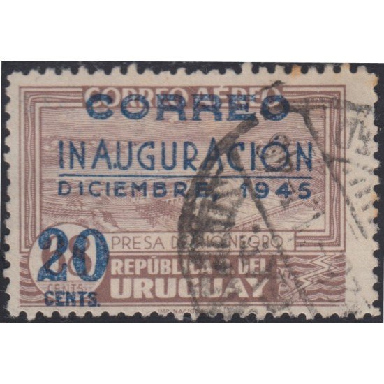 Uruguay 567 1945 Inauguración de la presa sur de Río Negro Usado