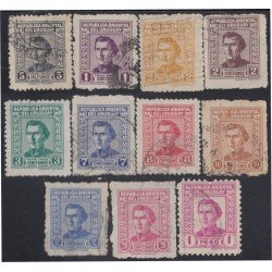 Uruguay 574/80D 1947/51 Serie Antigua tipo af Artigas Usado Uruguay 574/80D 1947/51 Serie Antigua tipo af Artigas Usado
