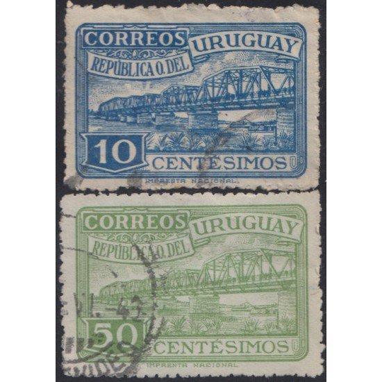 Uruguay 591/92 1948 Amistad Brasil- Uruguay Usado Uruguay 591/92 1948 Amistad Brasil- Uruguay Usado