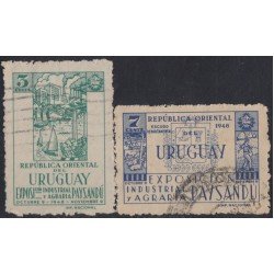 Uruguay 593/94 1948 Exposición de Paysandu Usado Uruguay 593/94 1948 Exposición de Paysandu Usado