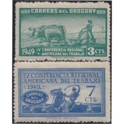 Uruguay 597/98 1949 4º Conferencia regional americana de trabaj en Montevideo MNH