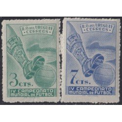 Uruguay 602/03 1951 Cuarta Copa del Mundo de Fútbol en Río de Janeiro MNH