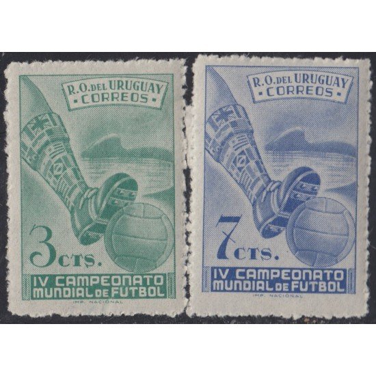 Uruguay 602/03 1951 Cuarta Copa del Mundo de Fútbol en Río de Janeiro MNH Uruguay 602/03 1951 Cuarta Copa del Mundo de Fútbol en Río de Janeiro MNH