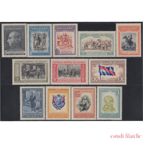 Uruguay 604/15 1951 Centenario de la muerte del General Artigas MNH