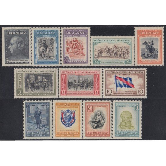 Uruguay 604/15 1951 Centenario de la muerte del General Artigas MNH Uruguay 604/15 1951 Centenario de la muerte del General Artigas MNH