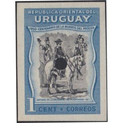 Uruguay 605 1951 Prueba Artigas en la calera de la huérfanas Centenario de la muerte del prócer MNH