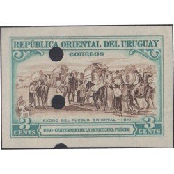 Uruguay 607 1951 Prueba Éxodo del pueblo Oriental Centenario de la muerte del prócer