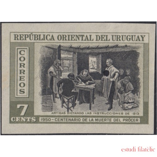 Uruguay 609 1951 Prueba Artigas Centenario de la muerte del prócer 