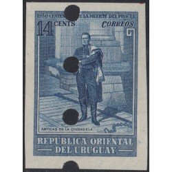 Uruguay 612 1951 Prueba Artigas Centenario de la muerte del prócer