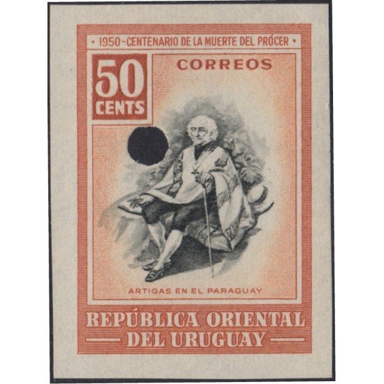 Uruguay 614 1951 Prueba Artigas en el Paraguay Uruguay 614 1951 Prueba Artigas en el Paraguay