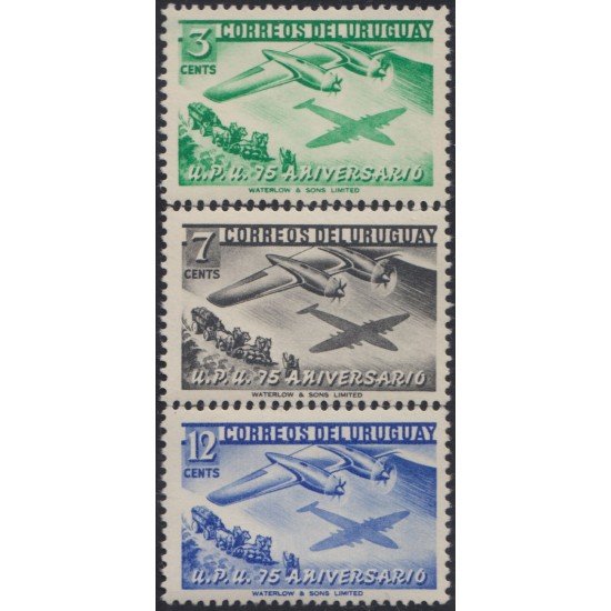 Uruguay 616/18 1952 75º Aniversario de la UPU MNH Uruguay 616/18 1952 75º Aniversario de la UPU MNH