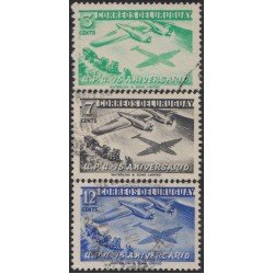 Uruguay 616/18 1952 75º Aniversario de la UPU Usado