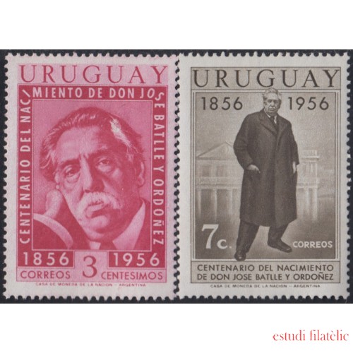 Uruguay 642/43 1956 Centenario del nacimiento del Presidente José Battle y Ordonez MNH