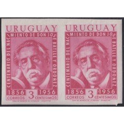 Uruguay 642a 1956 Centenario del nacimiento del Presidente José Battle y Ordonez SD pareja