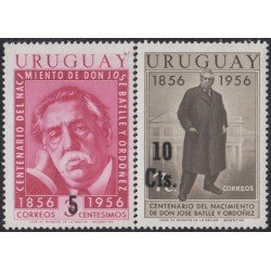 Uruguay 644/45 1958 Centenario del nacimiento del Presidente José Battle y Ordonez MNH Uruguay 644/45 1958 Centenario del nacimiento del Presidente José Battle y Ordonez MNH