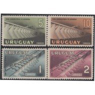 Uruguay 650/53 1958 Inauguración de la presa hidroeléctrica de Baygorria MNH