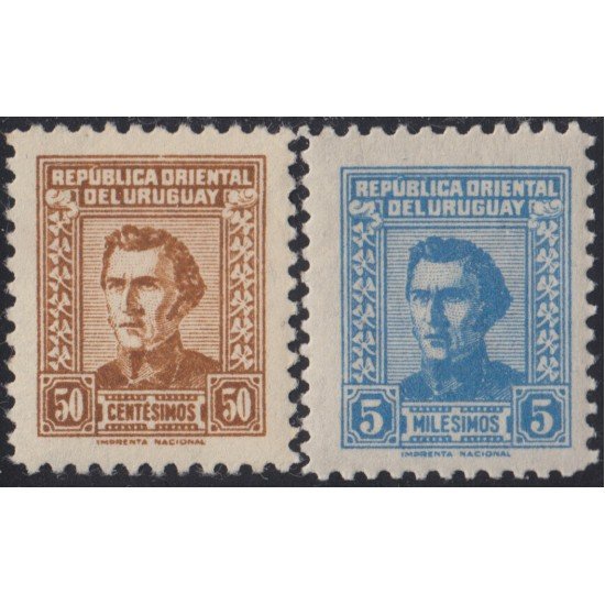 Uruguay 654/54A 1958/61 Serie Antigua Artigas Tipo af MNH Uruguay 654/54A 1958/61 Serie Antigua Artigas Tipo af MNH