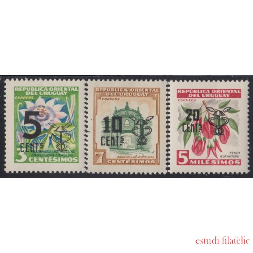 Uruguay 655/57 1959 Timbres postales de 1954 MNH