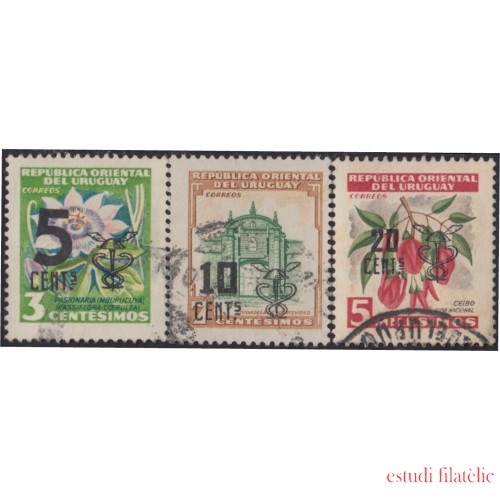 Uruguay 655/57 1959 Timbres postales de 1954 Usado