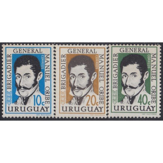 Uruguay 682/84 1961 Brigadier General Manuel Oribe MNH Uruguay 682/84 1961 Brigadier General Manuel Oribe MNH