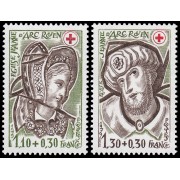 France Francia 2070/71 1979 Sorteo a favor de la Cruz Roja MNH France Francia 2070/71 1979 Sorteo a favor de la Cruz Roja MNH