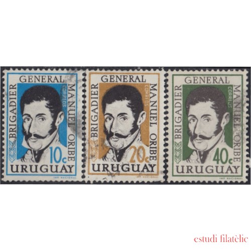 Uruguay 682/84 1961 Brigadier General Manuel Oribe Usado