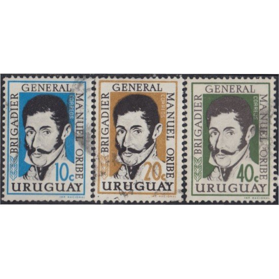 Uruguay 682/84 1961 Brigadier General Manuel Oribe Usado Uruguay 682/84 1961 Brigadier General Manuel Oribe Usado