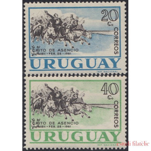 Uruguay 685/86 1961 150 Años del inicio de la insurrección Grito de Asencio MNH