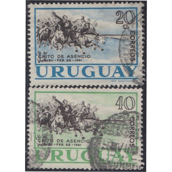 Uruguay 685/86 1961 150 Años del inicio de la insurrección Grito de Asencio Usado Uruguay 685/86 1961 150 Años del inicio de la insurrección Grito de Asencio Usado