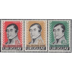 Uruguay 697/99 1962 General Fructuoso Rivera MNH Uruguay 697/99 1962 General Fructuoso Rivera MNH