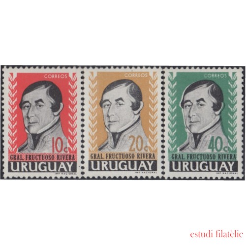 Uruguay 697/99 1962 General Fructuoso Rivera MNH