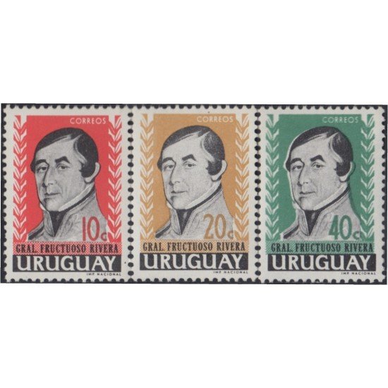 Uruguay 697/99 1962 General Fructuoso Rivera MNH Uruguay 697/99 1962 General Fructuoso Rivera MNH